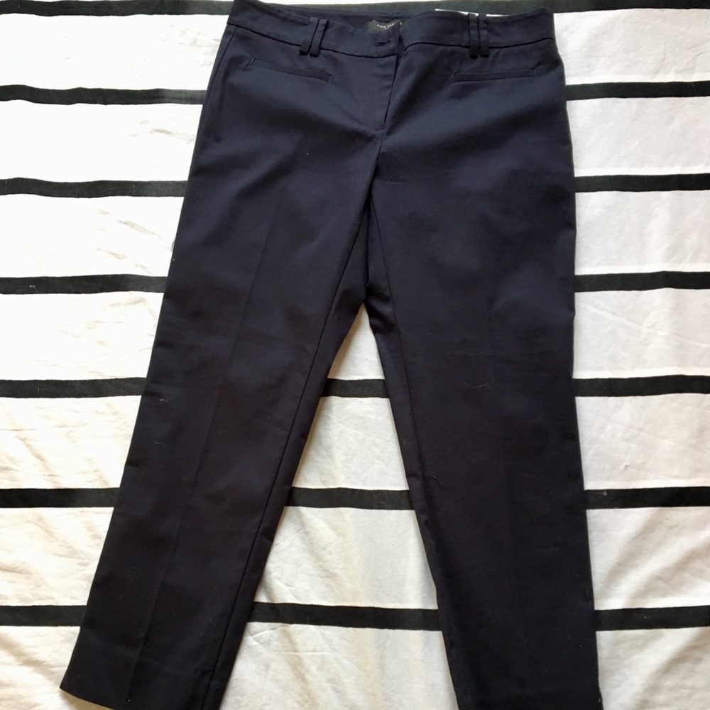 NWT Ann Taylor Navy Cotton Crop Pants (2P)